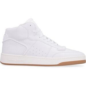 SAINT LAURENT Court Classic High-Top Leather Sneakers Men WHITE